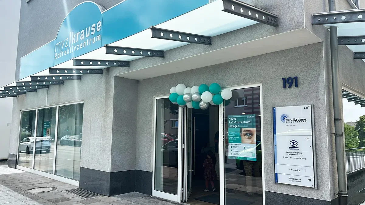 Foto des Eingangs des Refraktivzentrums in Hagen