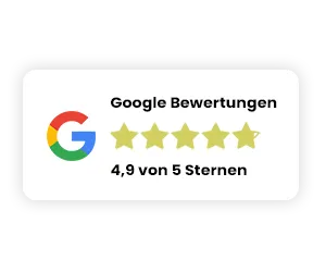 Google Bewertungen 4,9 von 5 Sternen